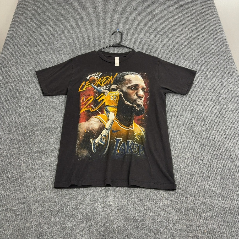 Los Angeles Lakers Player Tees T Shirt Mens M Black‎ Lebron James King James NBA